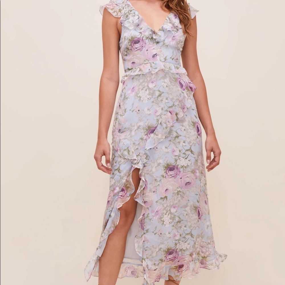 Astr the Label Tempest Floral Ruffle Midi Dress